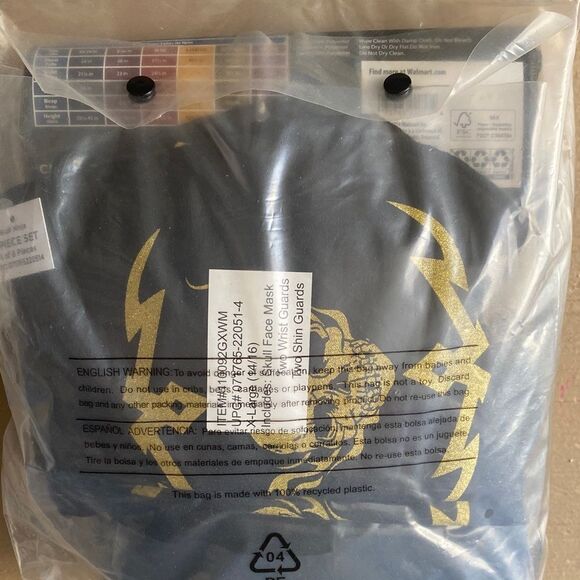 Skull Ninja Kids Costume - Black and Gold X-Large 14/16 - Picture 2 of 4